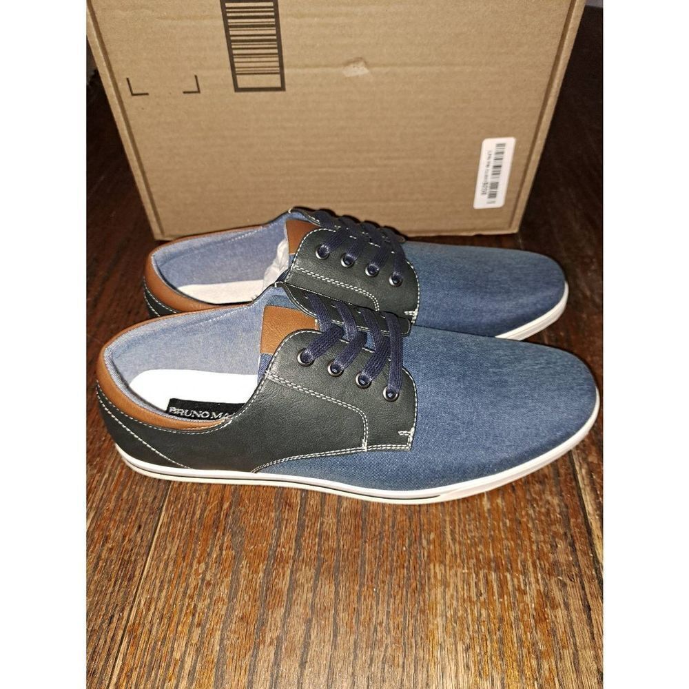 New 11 Bruno Marc Rivera01 Blue Brown Oxfords Shoes Sneakers Business Casual - Picture 9 of 11